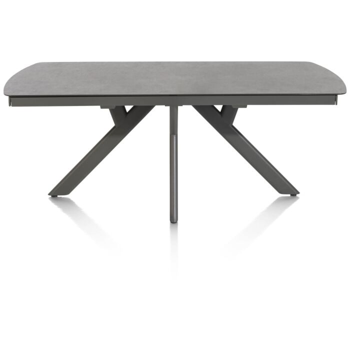 Vegas, Uitschuiftafel 170 (+ 60) X 100 Cm - Keramiek Op Glas - Antraciet