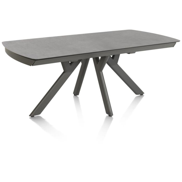 Vegas, Uitschuiftafel 170 (+ 60) X 100 Cm - Keramiek Op Glas - Antraciet