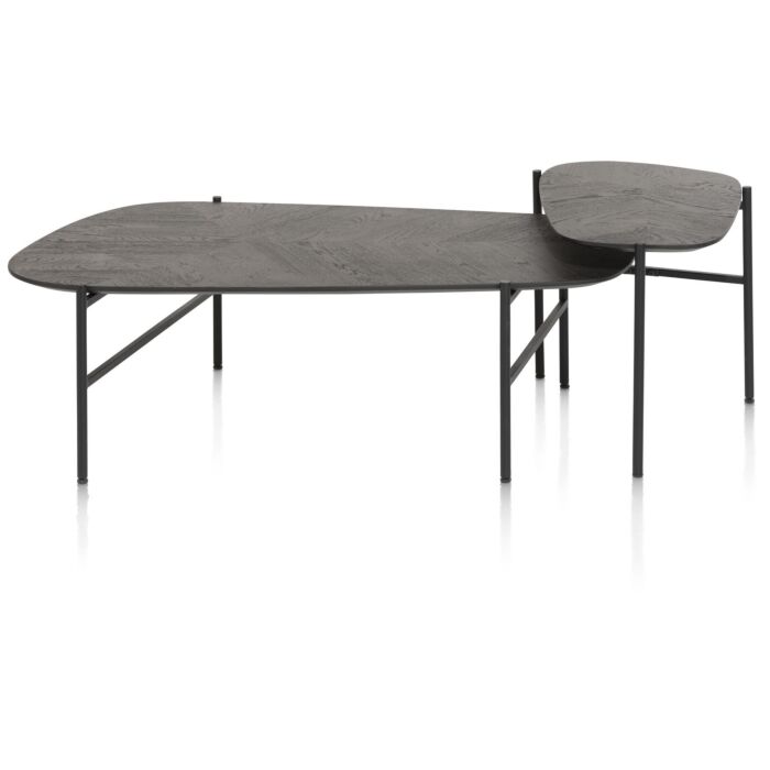 Hendrik, Set Van 2 Salontafels 63 X 120 Cm / 62 X 44 Cm - Fishbone - Castle Antraciet