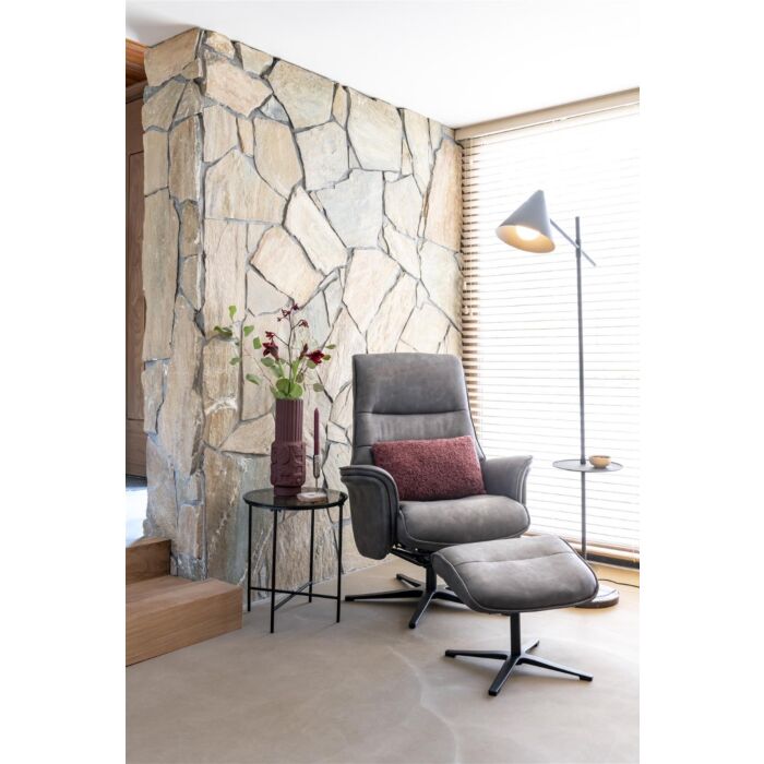 Lotis, Relaxfauteuil (Incl. Poef) - Stof Pala - Antraciet