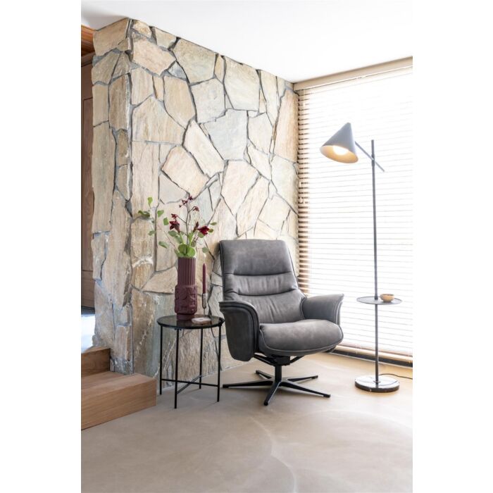 Lotis, Relaxfauteuil (Incl. Poef) - Stof Pala - Antraciet