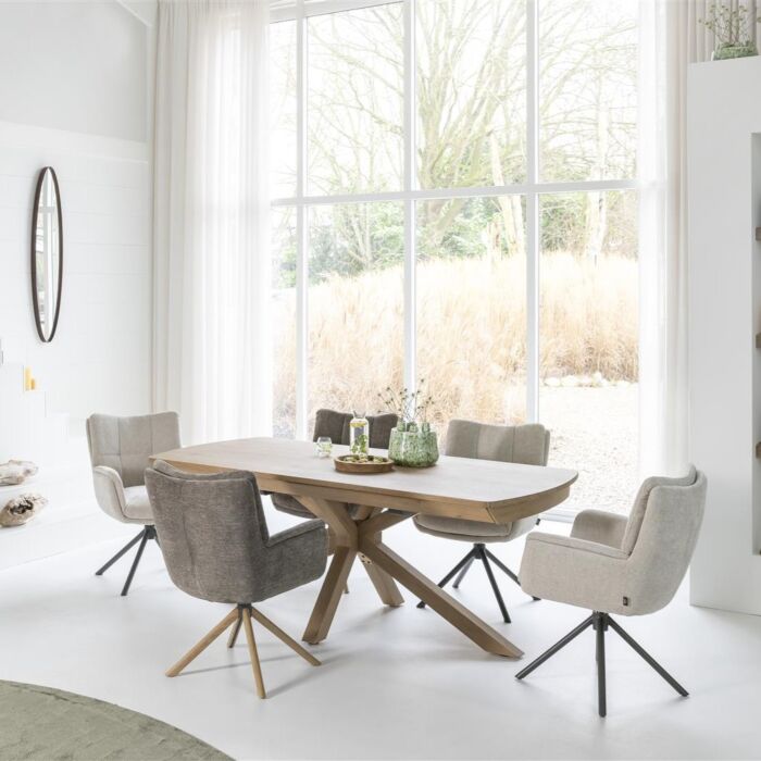 Uitschuifbare Eetkamertafel Nyon Natural Sand