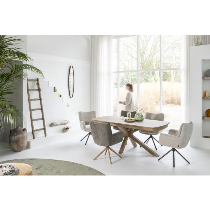 Uitschuifbare Eetkamertafel Nyon Natural Sand