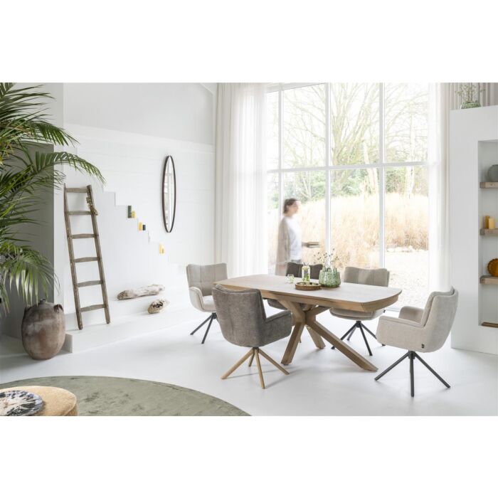 Uitschuifbare Eetkamertafel Nyon Natural Sand