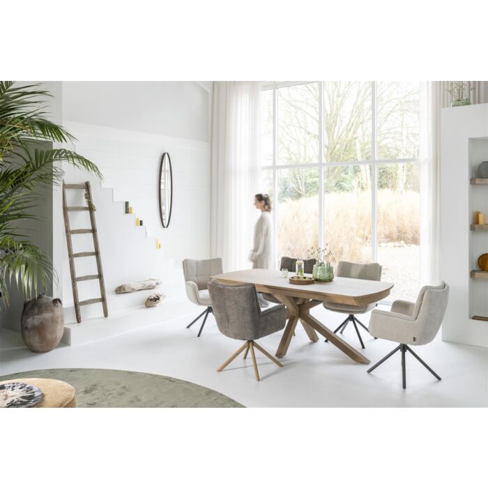 Uitschuifbare Eetkamertafel Nyon Natural Sand