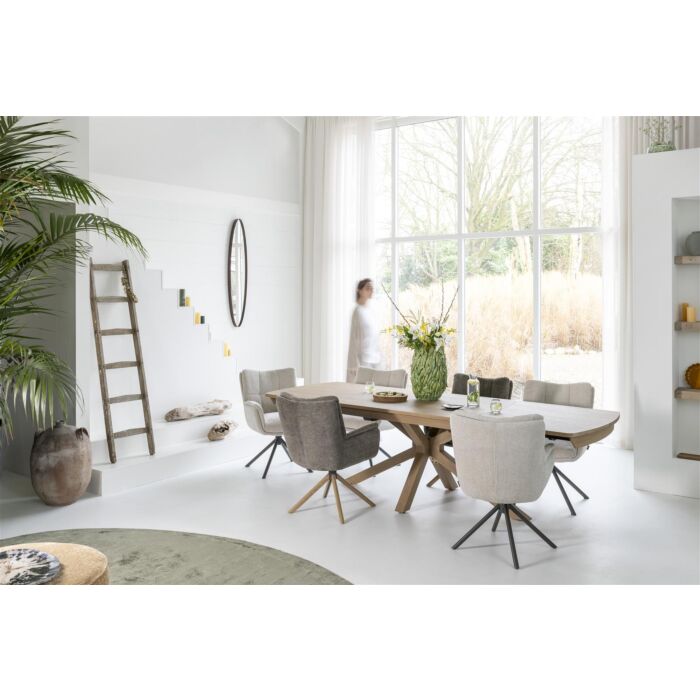Uitschuifbare Eetkamertafel Nyon Natural Sand
