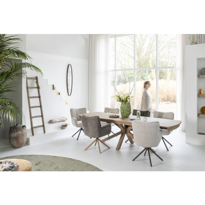 Uitschuifbare Eetkamertafel Nyon Natural Sand