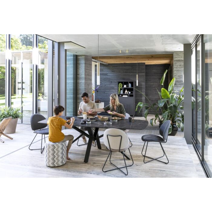 Palace, Eetkamertafel 270 X 115 Cm - Centrale Poot - Antraciet