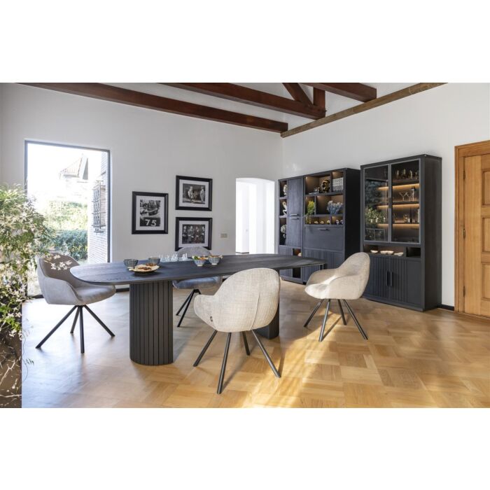 Pavie, Eetkamertafel Ovaal 240 X 120 Cm (Houten Poot) - Castle Black