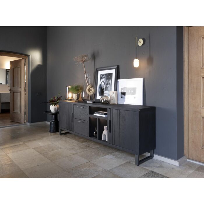 Pavie, Dressoir 233 Cm - 2-Deuren + 2-Laden + 3-Niches (+ LED) - Natural