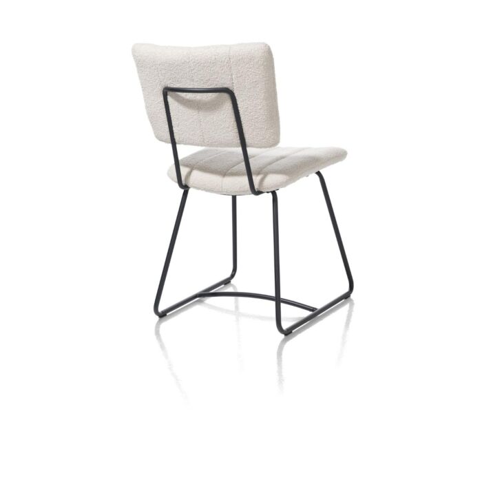 Marcel, Eetkamerstoel - Off Black - Stof Avicci - Creme