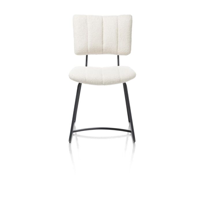 Marcel, Eetkamerstoel - Off Black - Stof Avicci - Creme