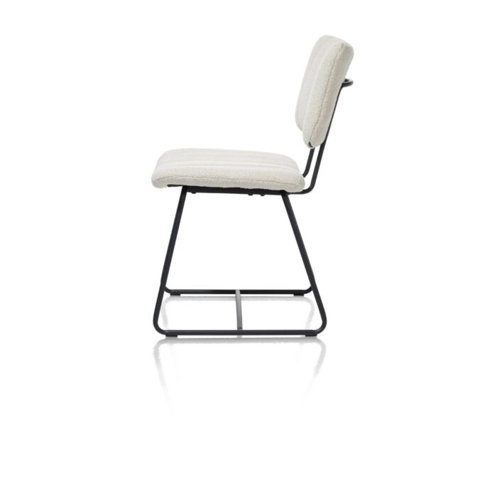 Marcel, Eetkamerstoel - Off Black - Stof Avicci - Creme