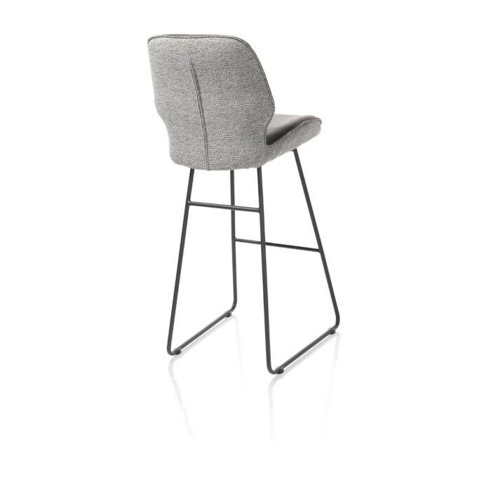 Ravi, Barstoel Zwart Frame (ROB) - Hoog - Draaibaar - Combi Secilia & Toba - Lichtgrijs