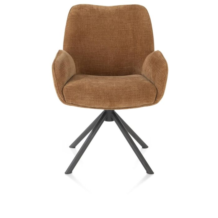 Eetkamerstoel Riley 4-Poots Grafiet Frame Draaibaar 