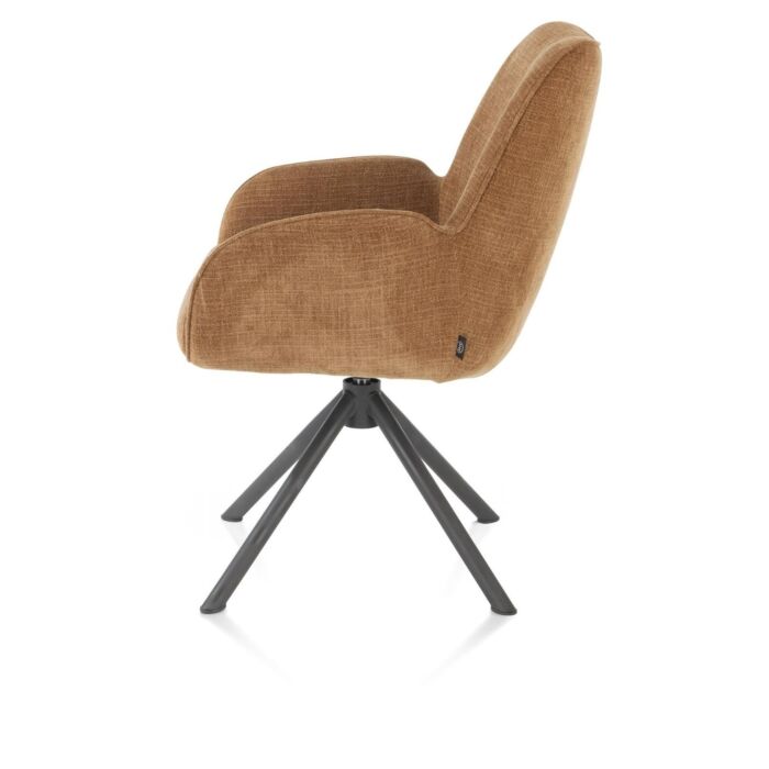 Eetkamerstoel Riley 4-Poots Grafiet Frame Draaibaar 