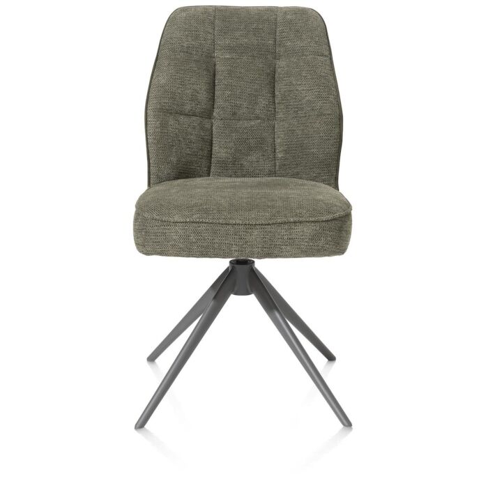Bell, Eetkamerstoel - Graphiet Frame - Draaibaar - Pocket - Combi Calabria / Vada - Mosgroen