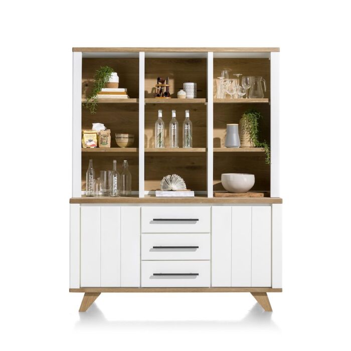 Jardin, Buffet 160 Cm - 2-Deuren + 3-Laden + 9-Niches - Wit