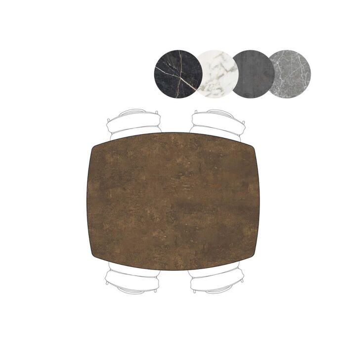 Palace, Eetkamertafel Rond 150 X 120 Cm - 4-Poten - Roest