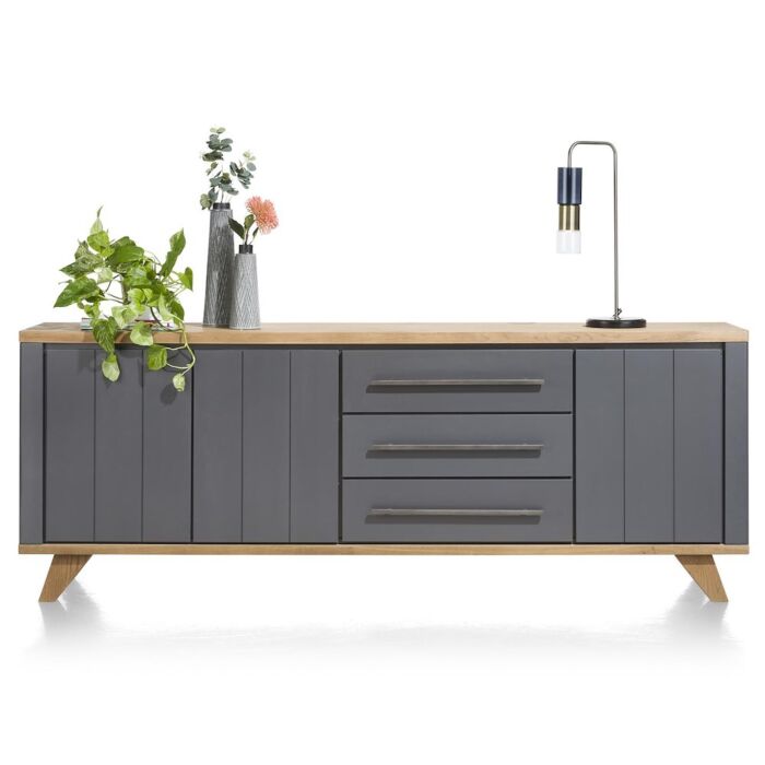 Jardin, Dressoir 230 Cm - 3-Deuren + 3-Laden - Antraciet