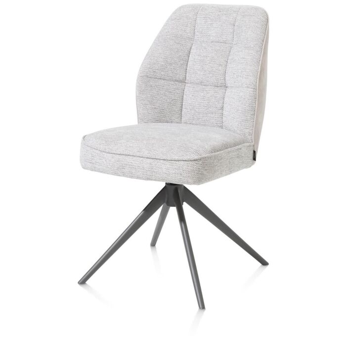 Bell, Eetkamerstoel - Graphiet Frame - Draaibaar - Pocket - Combi Calabria / Vada - Kiezel