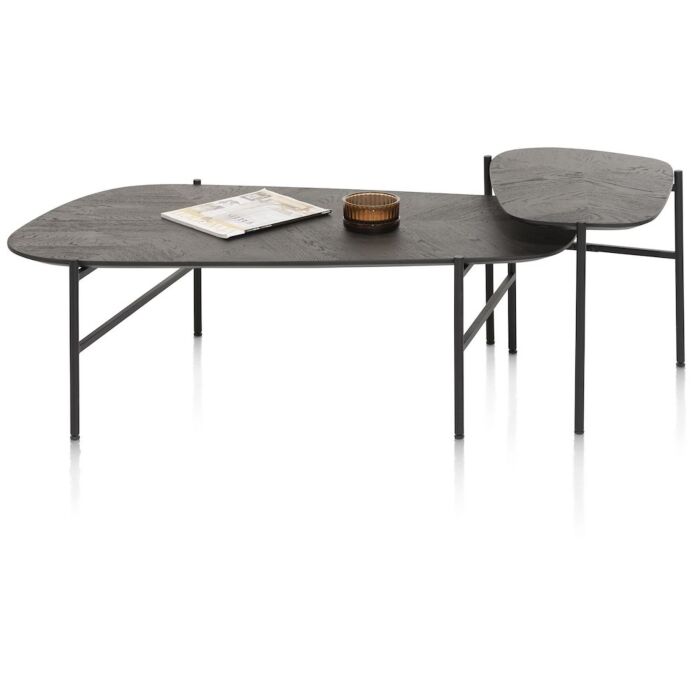 Hendrik, Set Van 2 Salontafels 63 X 120 Cm / 62 X 44 Cm - Fishbone - Castle Antraciet