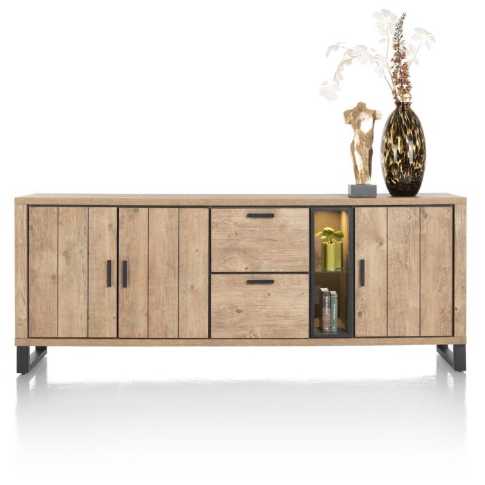 Pavarotti, Dressoir 230 Cm - 3-Deuren + 2-Laden + 2-Niches (+ LED)