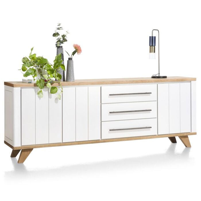 Jardin, Dressoir 230 Cm - 3-Deuren + 3-Laden - Wit