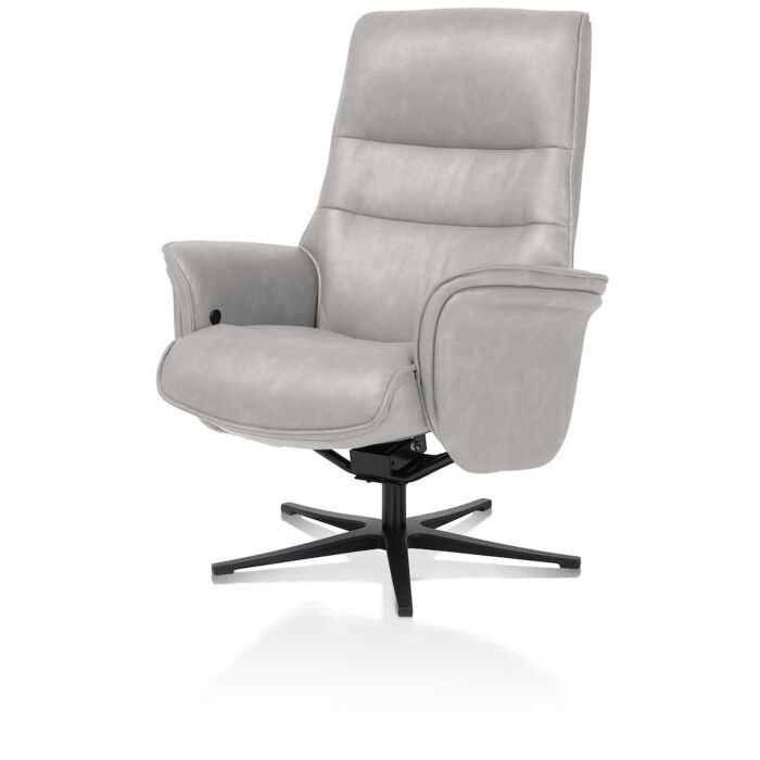 H&H Relaxfauteuil Lotis Met Kantelsysteem + Hocker Lichtgrijs