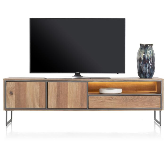 Lowboard Trapani 200 Cm - 2-Deuren + 1-Lade + 1-Niche (+ LED)
