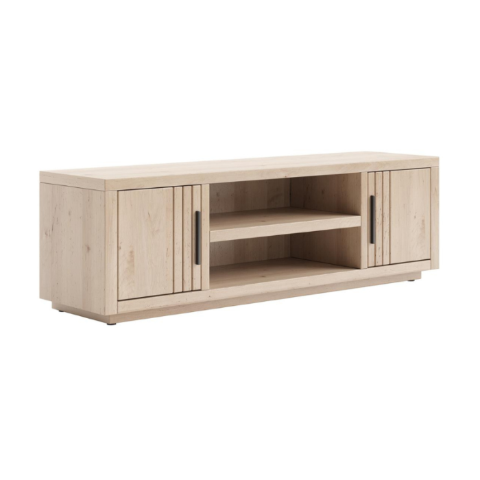 Pavie, Lowboard 160 Cm - 2-Deuren + 2-Niches (+ LED) - Natural