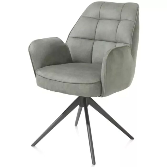 Bell, Armstoel - Graphiet Frame - Draaibaar - Pocket - Stof Calabria - Olijf