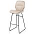 Ravi, Barstoel Zwart Frame (ROB) - Hoog - Draaibaar - Combi Secilia & Toba - Beige