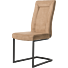 Malene, Stoel - Zwart Metaal - Swing Recht + Greep Recht - Stof Nubucco Camel / Donker Bruin / Lever - Camel