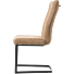 Malene, Stoel - Zwart Metaal - Swing Recht + Greep Recht - Stof Nubucco Camel / Donker Bruin / Lever - Camel