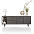 Ridgefield, Lowboard 200 Cm - 2-Deuren + 1-Lade + 1-Niche (+ LED) - Castle Antraciet