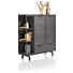 Ridgefield, Highboard 125 Cm - 2-Deuren + 1-Lade + 3-Niches (+ LED) - Castle Antraciet