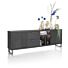 Pavie, Dressoir 233 Cm - 2-Deuren + 2-Laden + 3-Niches (+ LED) - Castle Black