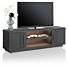 Pavie, Lowboard 160 Cm - 2-Deuren + 2-Niches (+ LED) - Castle Black