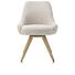 Rocco, Eetkamerstoel - Draaibaar + Pocket - Naturel Eiken - Stof Brioni - Creme