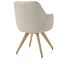 Rocco, Armstoel - Draaibaar + Pocket - Naturel Eiken - Stof Brioni - Creme