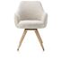 Rocco, Armstoel - Draaibaar + Pocket - Naturel Eiken - Stof Brioni - Creme
