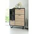 Avalon, Highboard 120 Cm - 2-Deuren + 2-Laden + 1-Klep (+ LED) - Natural