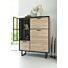 Avalon, Highboard 120 Cm - 2-Deuren + 2-Laden + 1-Klep (+ LED) - Natural