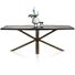 Metaluxe, Eetkamertafel Ovaal 240 X 110 Cm Met Centrale Kruispoot - Fineer Als Fish Bone - Castle Antraciet