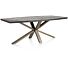 Metaluxe, Eetkamertafel Ovaal 210 X 110 Cm Met Centrale Kruispoot - Fineer Als Fish Bone - Castle Antraciet