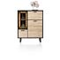 Avalon, Highboard 120 Cm - 2-Deuren + 1-Glasdeur + 1-Klep (+ LED) - Natural