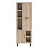 Pavie, Bergkast Smal 75 Cm - 3-Deuren + 5-Niches (+ LED) - Natural