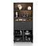 Pavie, Bergkast 100 Cm - 2-Deuren + 1-Klep + 6-Niches (+ LED) - Castle Black