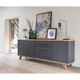 Jardin, Dressoir 230 Cm - 3-Deuren + 3-Laden - Antraciet